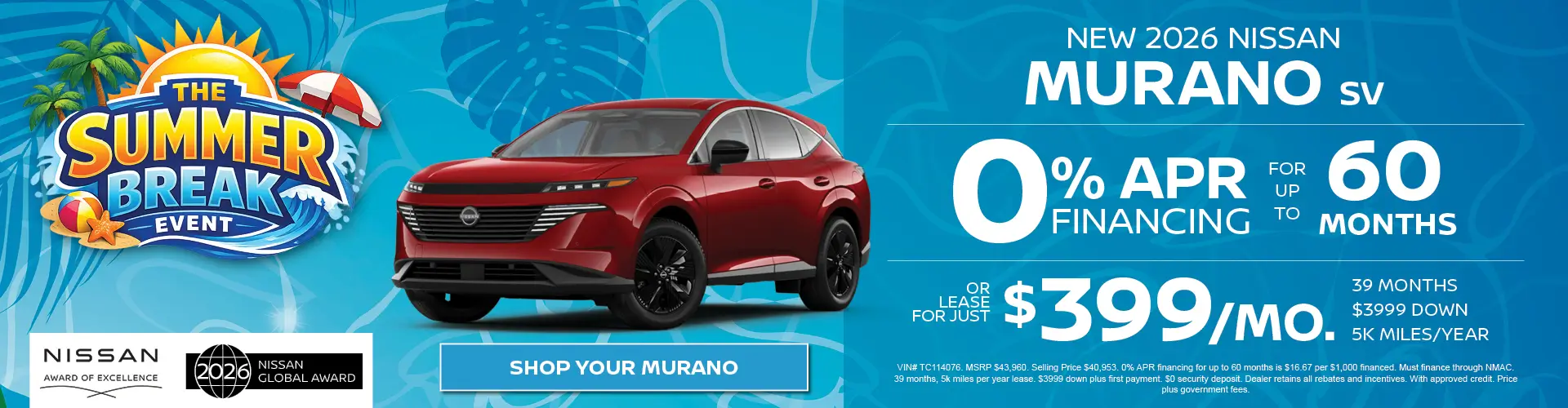 Special offer on    New 2026 Nissan Murano SV